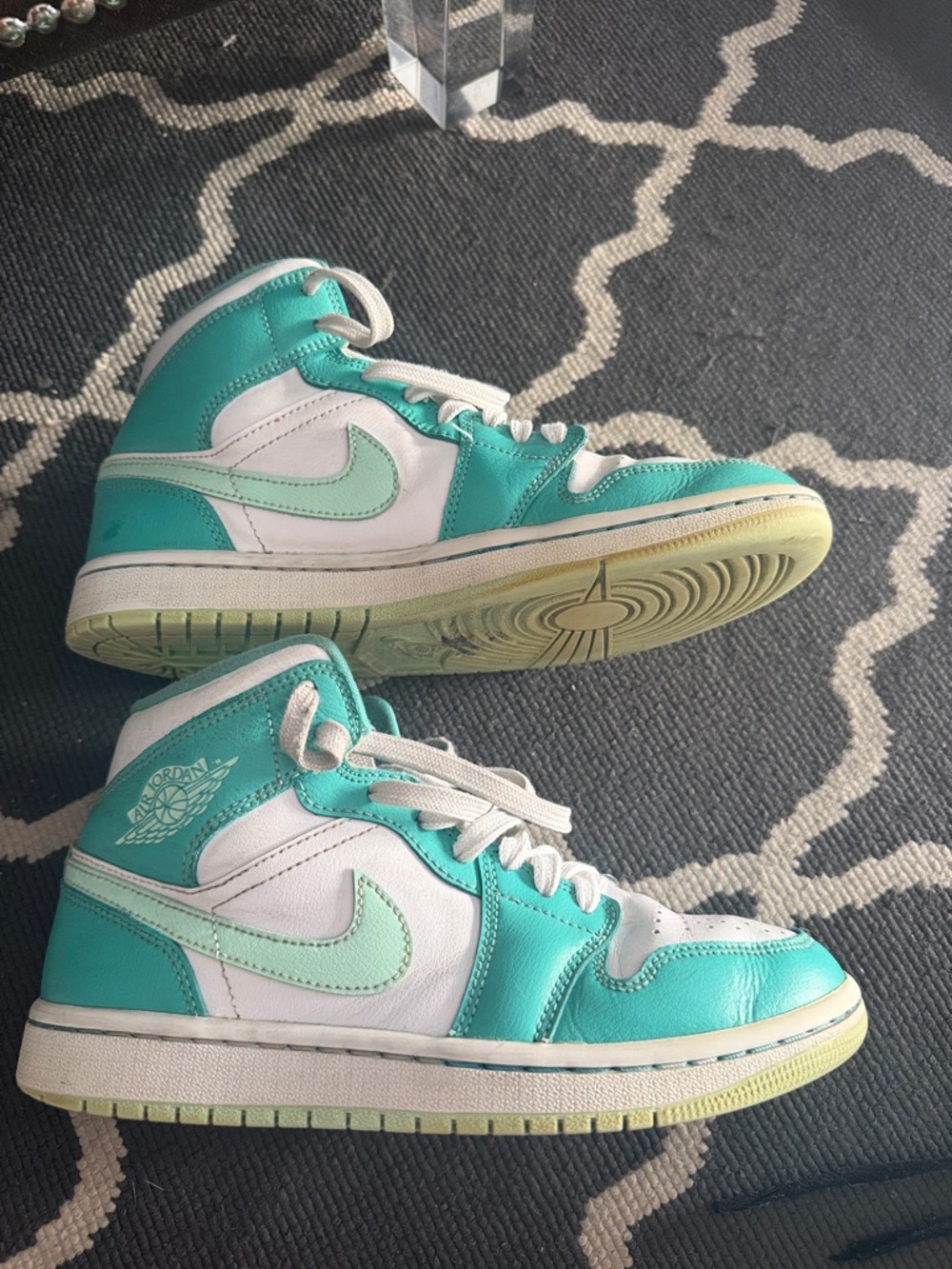 Nike Kids' Teal & White High-Top Sneakers